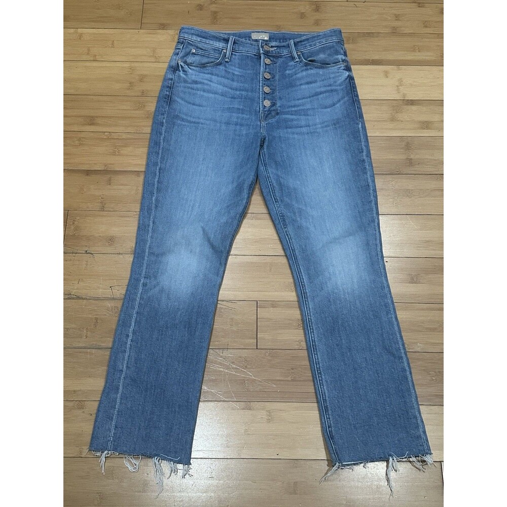 Mother Denim Women's Size 30 The Pixie Dazzler Ankle Fray Stretch Denim Jeans